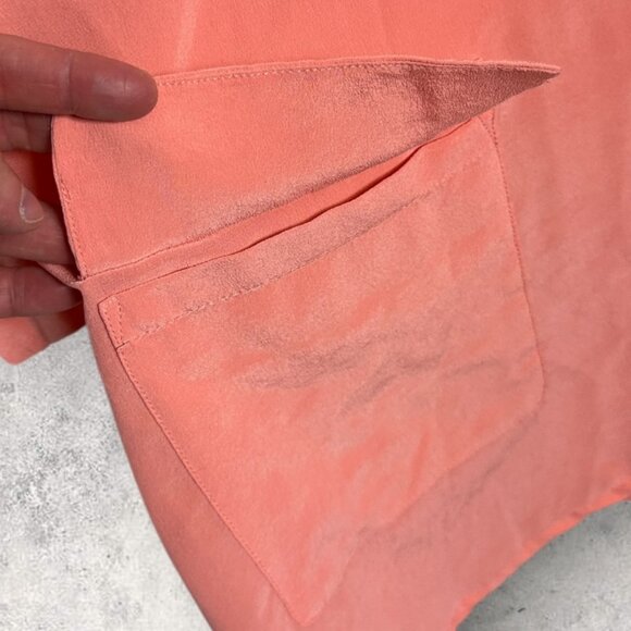 Equipment 100% Silk Lucida Shirtdress Coral Pink Peach Womens Size Small Dress S - Picture 9 of 13